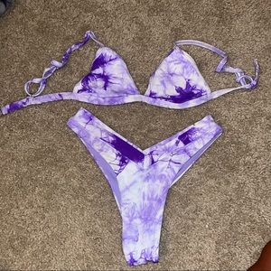 ONEONE SWIMWEAR purple tie dye bikini set - Alli top XS- Jesse bottoms S
